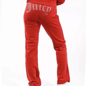 Juicy Couture Red Velour Pants